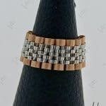 انگشتر رولکس پارادایس سفید و رزگلد، بافت ریز