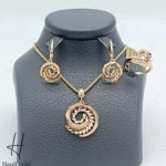 مجموعه نیم ست گندمی طرح دایره مارپیچ