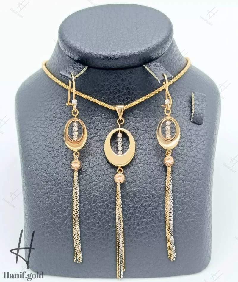 نیم ست طرح ایتالیایی آویز گوی تراش (نیم ست ترمه)