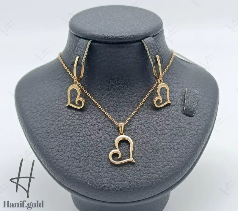 نیم ست اسپورت قلب آیینه‌ای (با زنجیر)