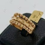 انگشتر ۳ رج ، بغل البرناردو و زرد آیینه‌ای (اکسترا بی نگین)