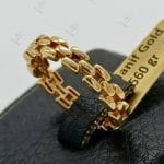 انگشتر زرد طرح زنجیر ثابت ( لوتوس)