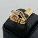 انگشتر جناقی گندمی  دو رنگ،زرد و رزگلد (کادنزا)