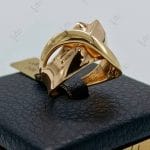 انگشتر آیینه‌ای جناقی دو رنگ،زرد و رزگلد بی‌نگین (اکسترا بی نگین)