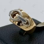 انگشتر آیینه‌ای زرد و رویه زنجیری سفید مات (کادنزا)