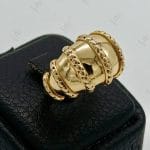 انگشتر زرد آیینه‌ای ۷ رج (اکسترا بی‌نگین)