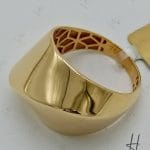 انگشتر آیینه‌ای زرد مورب (آیینه‌ای)