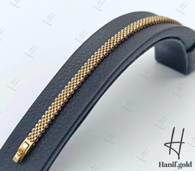 سرویس طلای رولکس دو رنگ سفید و زرد تراش (رولکس آسیا)