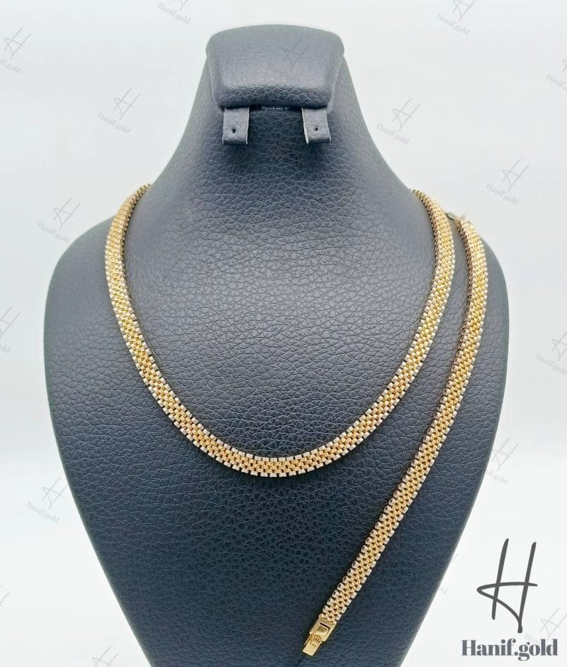 سرویس طلای رولکس دو رنگ سفید و زرد تراش (رولکس آسیا)