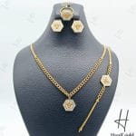 سرویس طلای ورساچه ایتالیایی با مینا کاری سفید (ورساچه)