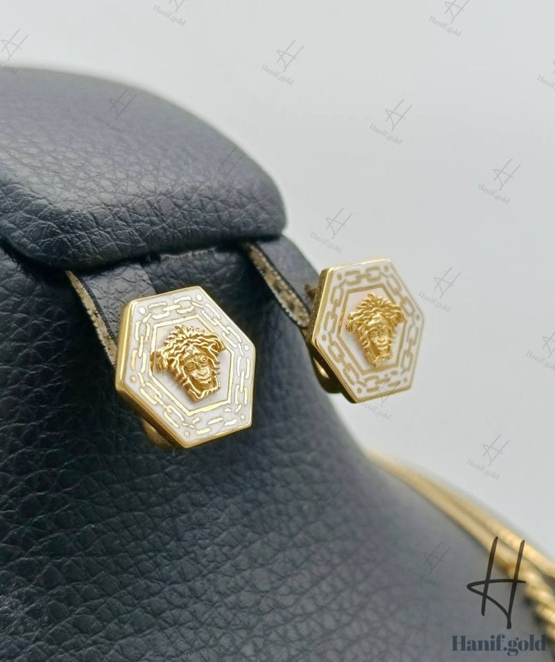 سرویس طلای ورساچه ایتالیایی با مینا کاری سفید (ورساچه)