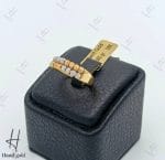 انگشتر وستا ۲رج با توپ زرد و سفید متحرک (وستا متحرک)