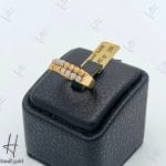 انگشتر وستا ۲رج با توپ زرد و سفید متحرک (وستا متحرک)