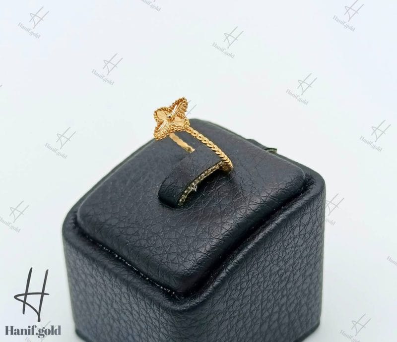 انگشتر مینیمال گل چهار پر تراش خور (مینیمال ون کلیف)