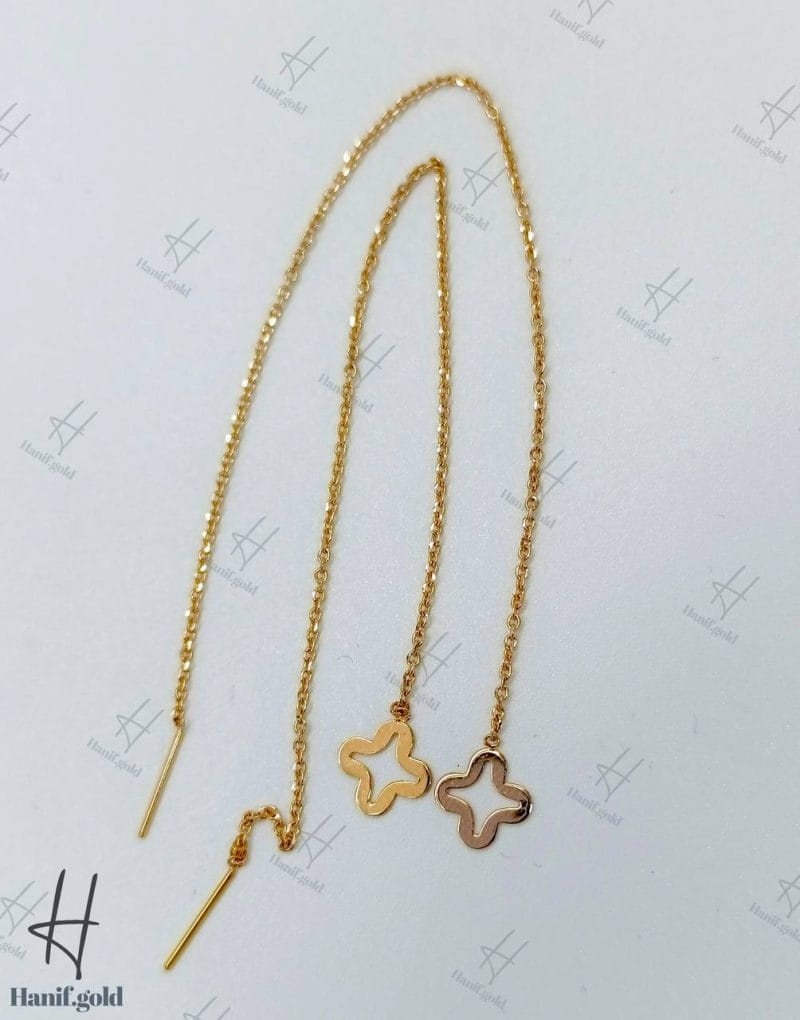 گوشواره بخیه طرح ون کلیف (بخیه سالیا)