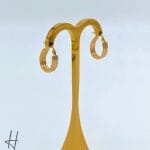 گوشواره حلقه‌ای طرح ایتالیایی سه رنگ سفید،زرد و رزگلد