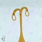 گوشواره حلقه‌ای رج رج با طرح صدفی