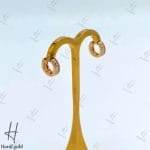 گوشواره حلقه‌ای جلوا دو رنگ سفید و رزگلد