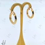 گوشواره حلقه‌ای زرد آیینه‌ای ساده طرح رینگ