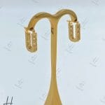 گوشواره مجموعه pearl زرد مات با طرح U