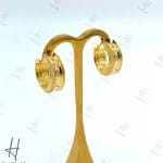 گوشواره طلای رینگی کوچک وسط زرد آیینه‌ای