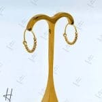 گوشواره طلای حلقه‌ای با توپ تراش البرناردو زرد