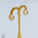 گوشواره طلای حلقه‌ای ورساچه سه رنگ سفید،زرد و رزگلد