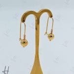 گوشواره طلای عصایی با گوی البرناردو و‌ توپ زرد (گوشواره اکسترا)