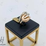 انگشتر طلای کادنزا سفید آیینه‌ای و رزگلد مات