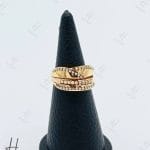 انگشتر طلای دو رنگ زرد و رزگلد با گوی تراش البرناردو (انگشتر راشل)