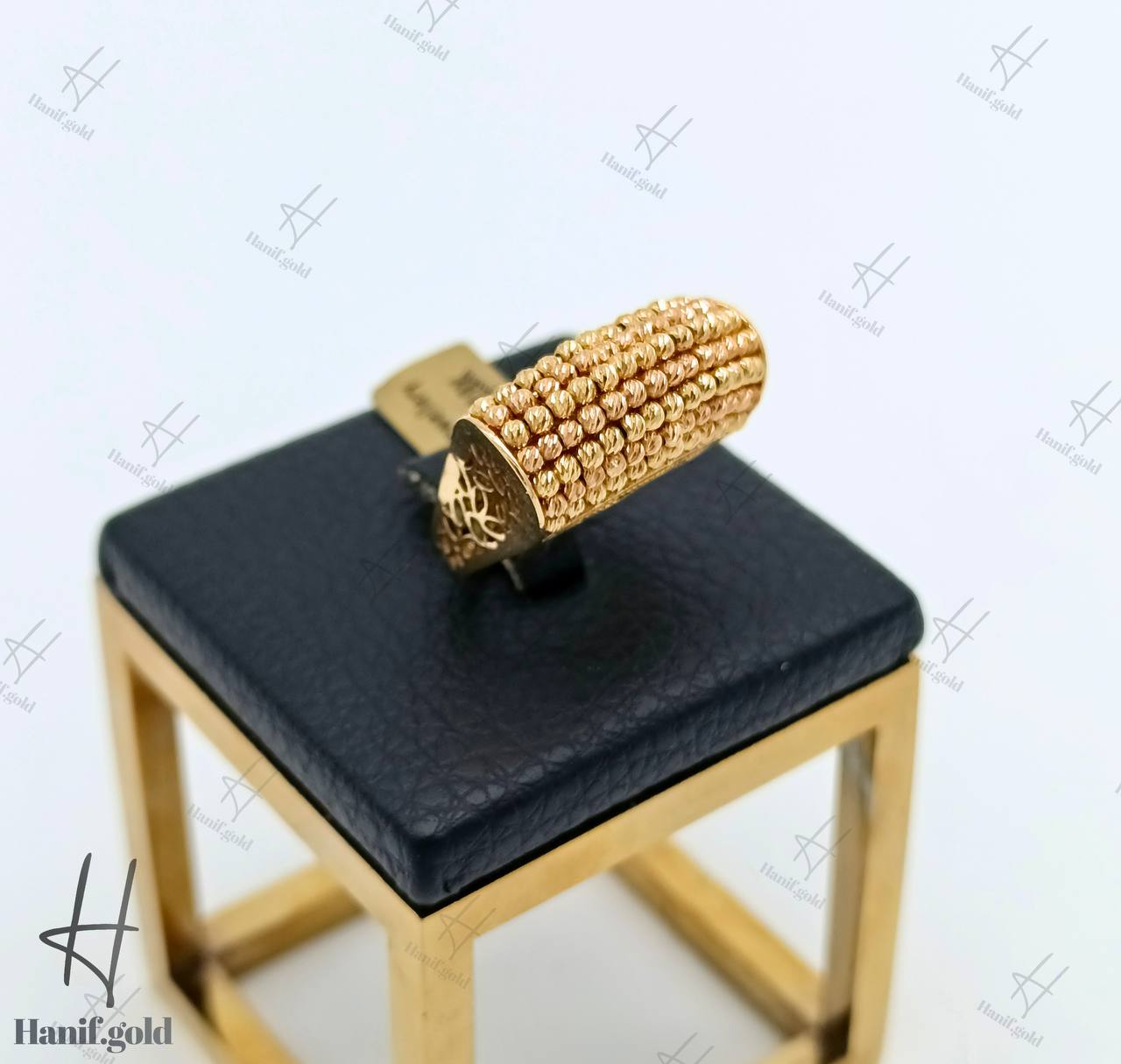 photo_۲۰۲۵-۰۷-۲۶_۱۹-۵۹-۳۵ انگشتر طلای ۷ رج با گوی تراش البرناردو دو رنگ زرد و رزگلد (انگشتر البرناردو) - Image 1