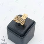 انگشتر طلای ۴ رج با گوی تراش البرناردو دو رنگ سفید و زرد (انگشتر البرناردو)