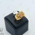 انگشتر طلای زرد آیینه‌ای وسط گوی تراش البرناردو