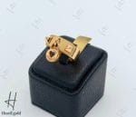 انگشتر طلای زرد مات و آیینه‌ای تیفانی قفل آویز ( انگشتر اکسترا بی نگین) - Image 3