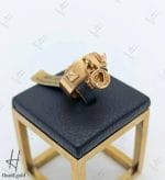 انگشتر طلای زرد مات و آیینه‌ای تیفانی قفل آویز ( انگشتر اکسترا بی نگین)