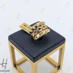 انگشتر طلای پهن دو رنگ زرد و رز گلد وسط بینهایت (انگشتر king)