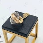 انگشتر طلای جناقی کادنزا زرد مات و سفید تراش