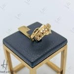 انگشتر طلای زرد آیینه‌ای با تراش کندویی( انگشتر زر رز)