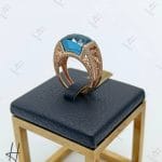 انگشتر طلای رزگلد نگین دار توپاز آبی (انگشتر نگین رنگی)