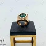 انگشتر طلای رزگلد با نگین رنگی فیروزه اشک