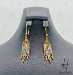 سرویس طلای زنانه ، دور رنگ زرد و سفید طرح آویز (سرویس شال) - Image 3