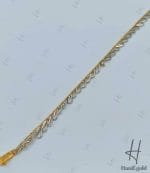 سرویس طلای زنانه ، دور رنگ زرد و سفید طرح آویز (سرویس شال) - Image 5