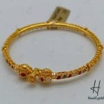 دستبند النگویی ۲۱ عیار مینا خور قرمز و سفید،طرح کلاسیک، کار دبی