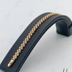 دستبند طلای لخت زنانه رولکس ظریف دو رنگ، سفید و رزگلد