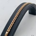 دستبند طلای لخت زنانه ظریف مجموعه رولکس آسیا، دو رنگ ، سفید بافت ریز و رزگلد