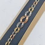 دستبند طلای لخت زنانه والنسیا سه رنگ زرد ، سفید و رزگلد