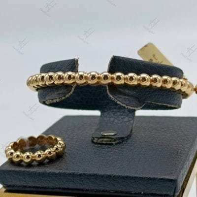 دستبند و انگشتر طلای طرح توپ آیینه‌ای طرح اندرسون (دستبند و انگشتر گوارسه)