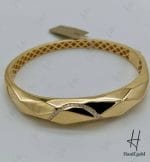 دستبند طلای النگویی زرد آیینه‌ای طرح کادنزا نگین دار ( دستبند کریستال) - Image 4