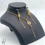 نیم ست طلای آویز دار طرح ترمه