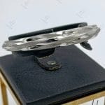 دستبند طلای النگویی سفید مات و براق طرح پیچ (دستبند النگویی کلی لوکس)